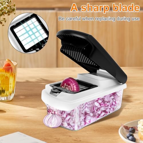 14 in 1 Vegetable Chopper Efficient Veggie Chopper with Container Practical Food Chopper Multifunctional Kitchen for Salad Potato Carrot Garlic