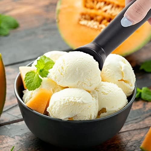 Gejoy 12 Pcs Ice Cream Scoop Set, Ice Cream Scoops 7 Inch, Black and Silver