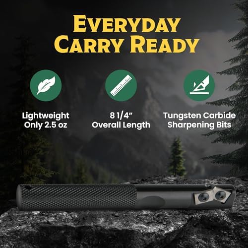 Gatco Edgemate Durable Pocket Knife Sharpener – Portable Tungsten Carbide Sharpening Tool for Knives, Scissors, Shears & Tools – Compact, Professional Field, Kitchen, Hunting & Garden Sharpener