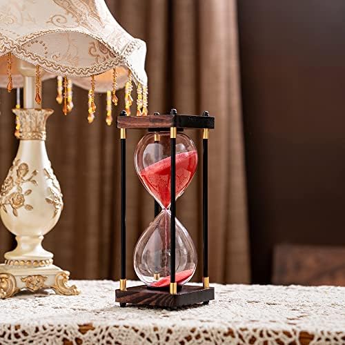 Large Sand Timer, Hourglass Timer 60 Minutes,Vintage Wooden Hour Glass Timer,Modern Home Kitchen Office Decoration (Blue)