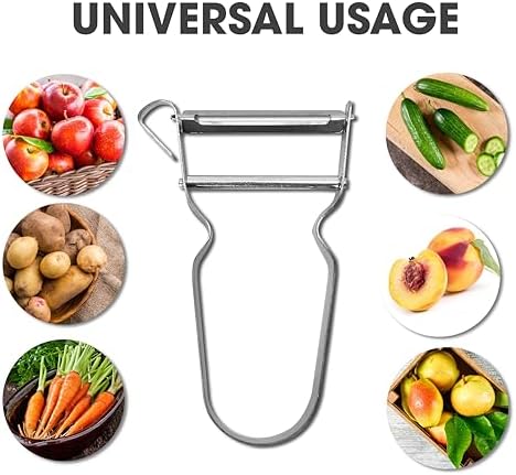 Marsrut 3PCS Vegetable & Potato Peeler in Silver Color, Stainless Steel Handle & Blade for Kitchen, Normal, vegetable-peelers-190424