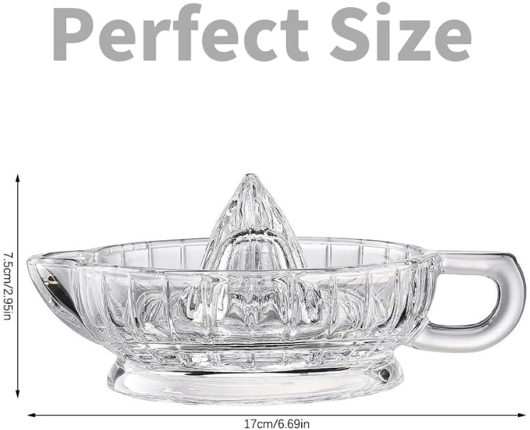 Glass Lemon Squeezer, Small Citrus Squeezer, Citrus Juicer Lemon Squeezer,Manual Clear Glass Reamer Cyrstal Manual with Handle and Pouring Mouth Juicer Heavyweight Glass(#1)