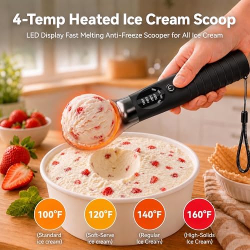 Heated Ice Cream Scoop with Removable Dishwasher Safe Head