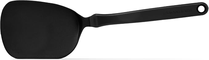 Dreamfarm Chopula Non-Stick-Safe Super-Flexible Sit-Up Spatula with Strong Flat Edge to Separate Food - 12" Black | Non-stick cookware safe, heat resistant, thin, flexible flipper, turner and food chopper with sit-up, no-mess handle, 12"