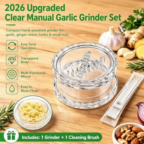 2PCS Garlic Mincer Tool, Garlic Chopper for Ginger Onion Ginger Herbs Nuts