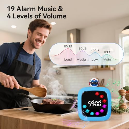 Yunbaoit Digital Visual Timer for Kids, 99-Minute Countdown, Rechargeable