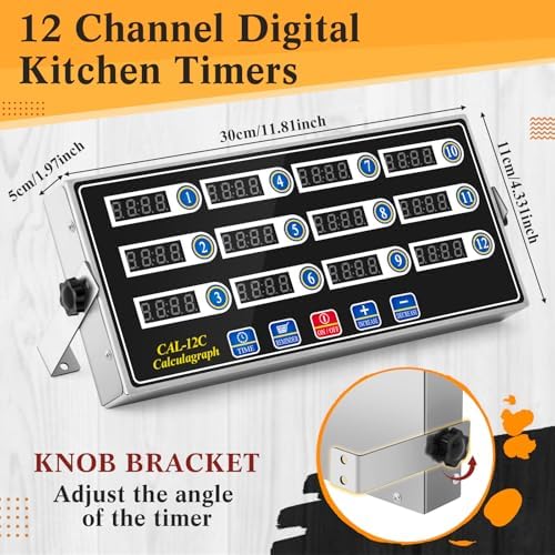 Relaxweex 2 Pack Commercial Digital Kitchen Timer for Cooking, 12 Channel