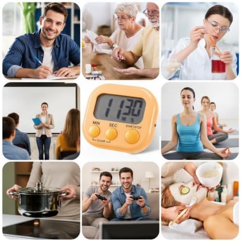 Weewooday 50 Pcs Multi-func Electronic Kitchen Classroom Timer, 10 Colors