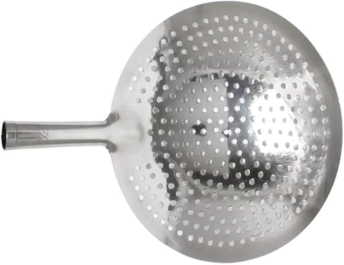 TrueCraftware- 11-inch Oil Skimmer Stainless Steel Hole Size: 6mm- for Cooking and Frying Kitchen Utensils Wire Pasta Strainer Spoon Food Preparation Kitchen Strainer