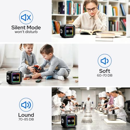 Kitchen Timer Visual Timer for Kids Color Display Gravity Sensor Cube
