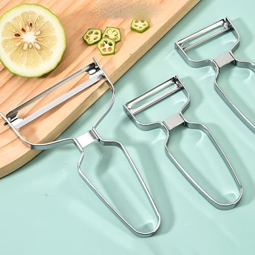 CooCoo Baby Y Peeler 3.5 in (90 mm) Stainless Steel Horizontal Straight Blade Kitchen Gadgets Utensils Set Vegetable Peeler for Kitchen Potatoes Peeler Potato Pillar Speed Peelers Veggie Peeler