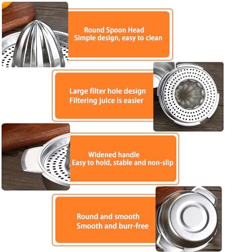 Orange Juicer Squeezer : Small Manual Lemon Squeezer for Home Use,Mini Orange Citrus Juicer with Fruit Pulp Filter Screen and Stainless Steel Bowl