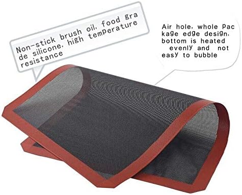 Silicone hollow Baking Mat Sheet, Set of 2. NonStick Oven Liner Perforated Mesh Pad, baked biscuits non-stick high temperature mat, breathable fiberglass baking mat, double-sided available.