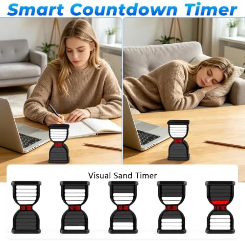 Digital Hourglass Timer for Productivity, Visual Countdown with Flight Flow