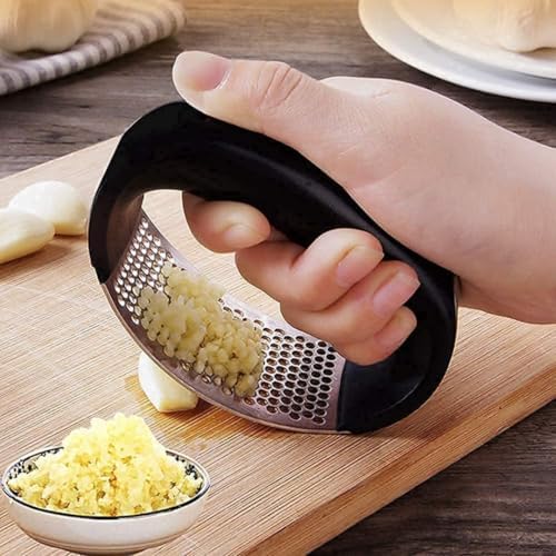 BAAAN® Garlic Crusher & Ginger Crusher – 2-in-1 Garlic Press, Mincer, Chopper & Peeler | Mini Hand Press Garlic Cutter & Smasher for Kitchen Use | Stainless Steel Garlic Presser