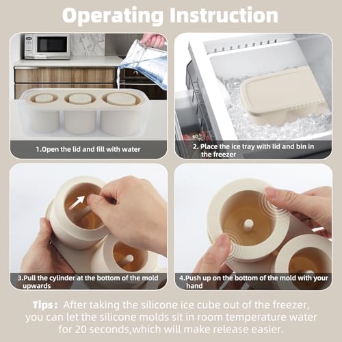 Tcamp Tumbler Ice Mold, Ice Cube Tray for 30 oz -40 oz Tumbler Cup