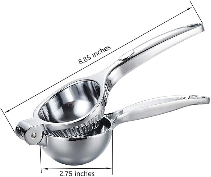 Lemon Squeezer Stainless Steel Manual Hand Squeezer/Lime Juicer Hand Citrus Press Juicer Metal - 2.7" Extra Large Premium Quality Heavy Duty Solid Metal Bowl Silver