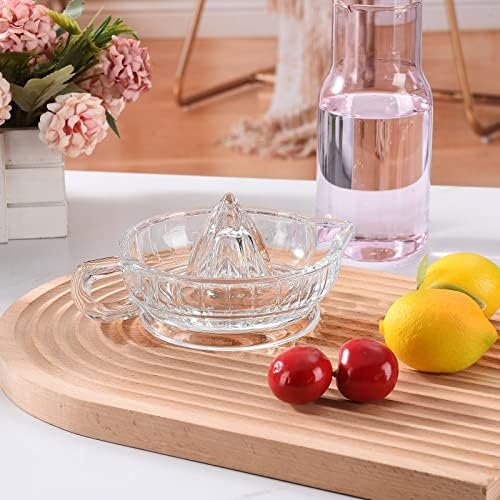 Ejoyous Manual Lemon Squeezer, Hand Press Juicer Heavyweight Glass Juicer for Fruit Juice Oranges Citrus Limes
