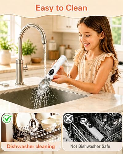 Heated Ice Cream Scoop Rechargeable with Dishwasher Safe Removable Head
