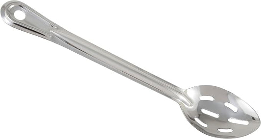 Winco Prime Stainless Steel Basting Spoon, NSF, Slotted, 15"
