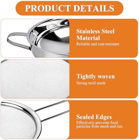 Supkiir 4 Pcs Stainless Steel Funnels with Fine Mesh Strainer, 1.4 Inch/2.1 Inch Stainless Steel Funnel for Kitchen Use, Wide & Narrow Mouth Canning Funnels Set for Spices Juices Powders Coffee Beans