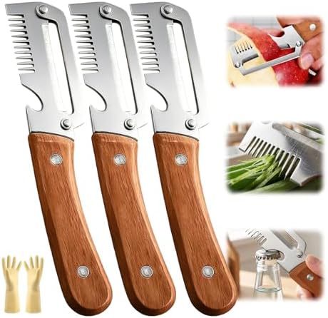 Multifunctional Vegetable Peeler, 2026 New Kitchen Multi-function Stainless Steel Thickened Fruit Peeler Knife, 3-1, For Peeling Fruits and Shredding Scallions (3 pcs)
