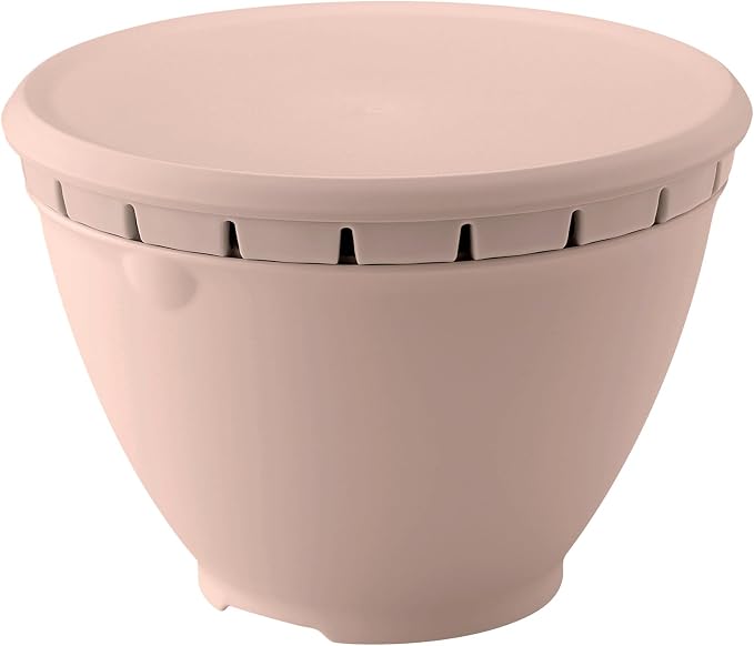 RISU GLIB116 Squirrel N Rivelarista Ball Colander Set with Lid, Large, Pink, Made in Japan, Microwave Safe, 8.7 inches (22 cm)