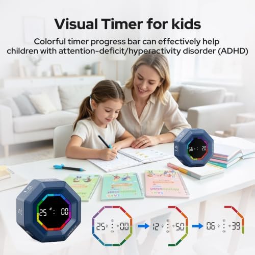 Visual Timer for Kids Kitchen Timer Pomodoro Magnetic Visual Countdown