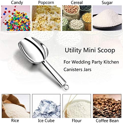 P&P CHEF 3 Ounce Mini Canister Scoop Stainless Steel Set of 4, Silver