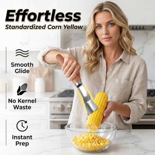 2026 New Corn Cob Peeler Serrated Stainless Steel Corn Stripper Tool