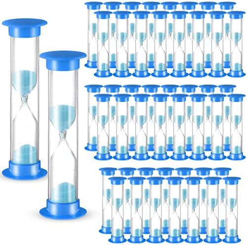 Queekay 48 Pcs 2 Minute Sand Timer for Kids Hourglass Timer,Blue