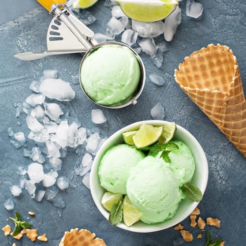 Reallnaive 4 Pcs Ice Cream Scooper with Trigger, 1.6 oz, Yellow