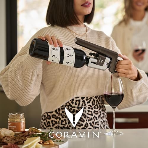 CORAVIN Pivot Aerator For Use, Wine Preservation System Quickly Aerates Your Bottled Red and White Wine, Preserves Wine Freshness, Black