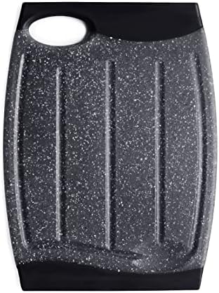 7.48" Plastic Cutting Board for Kitchen with Multiple Juice Grooves (Black)