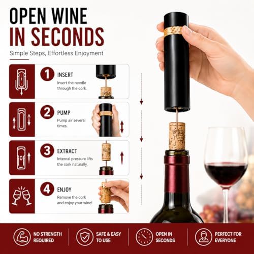 2pcs Loritia Aeropop Wine Opener - Needle Type Wines Bottle Openers