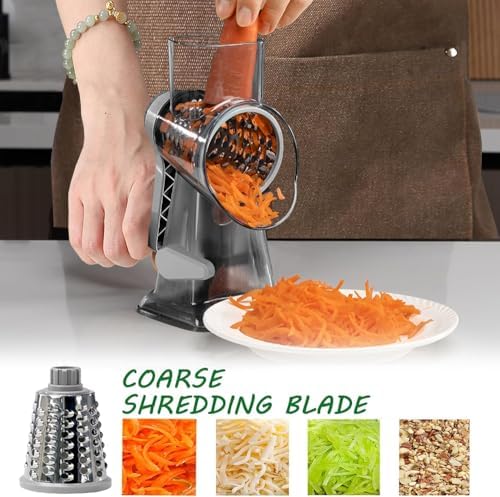 Dachenus Cheese Grater Rotary Cheese Grater,Versatile Cheese Shredder
