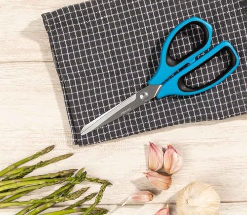 Arcos Kitchen Scissors 8 Inch Stainless Steel. Professional Kitchen Scissors for cut for cutting all types of food. Polypropylene Handle and 215 mm Blade. Series Prochef. Color Blue and Black