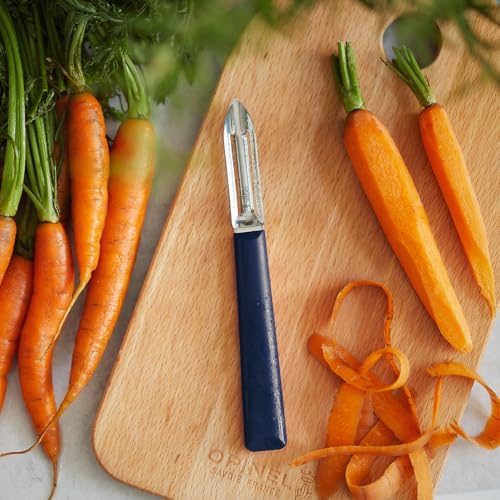 Opinel Les Essentials+ No. 315 Peeler, Corrosion Resistant + Dishwasher Safe, Made in France, Blue