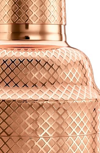 Barfly 3-Piece Diamond Lattice Etch Japanese Cocktail Shaker Set (24 Oz/700ml), Copper Plated