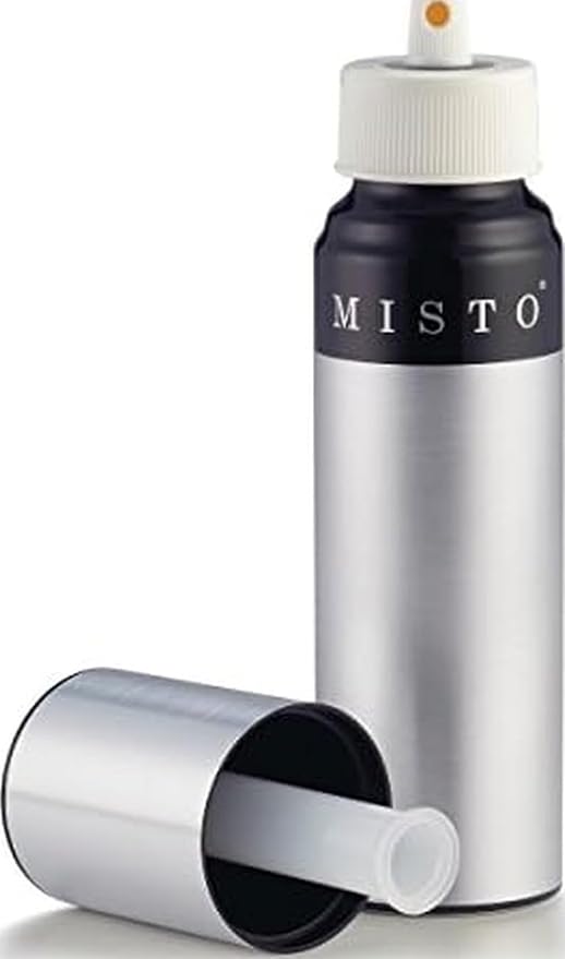 Misto Gourmet Olive Oil Sprayer, Satin Aluminum | Refillable, Non-Aerosol Pump Mister, For Cooking, Grilling, Salads and Baking, 1/3 Cup Capacity