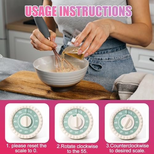 60-Minute Mechanical Kitchen Timer with Loud Alarm for Cooking, Baking, Eggs, and Kids - Magnetic Back, Cute Yellow Design, no Battery Needed, Egg Timer, Visual Timer for Kids, 1 Minute Sand Timer