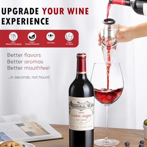 Wine Aerator Pourer with Sediment Filter for Red & White Wine
