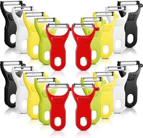 20 Pack Vegetable Peeler Bulk with Sharp Blade, 5 Colors Potato Peelers for Kitchen, Dual Blade Y Peeler with Ergonomic Grip for Potatoes Carrots Fruit, Peeling Tools for Kitchen Restaurant
