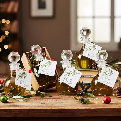 Vesici 20 Set 3.5 oz Mini Olive Oil Glass Bottle with Stopper, Party Favors