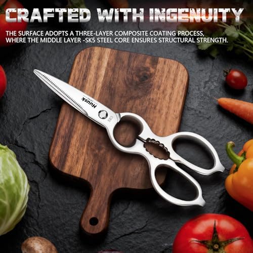 Huusk Kitchen Scissors All Purpose -Silver Kitchen Shears