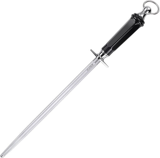 Honing Steel Professional Knife Sharpeners,12 inch Sharpening Steel Honing Rod,High Carbon Sharpening Rod, Fine Lines, High hardness, Wear Resistant, knife sharpening