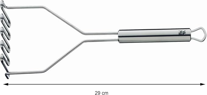 WMF Potato Masher 29 cm Profi Plus Cromargan Stainless Steel Partly Matt Dishwasher Safe, Red, 29 x 10 x 5.9 cm