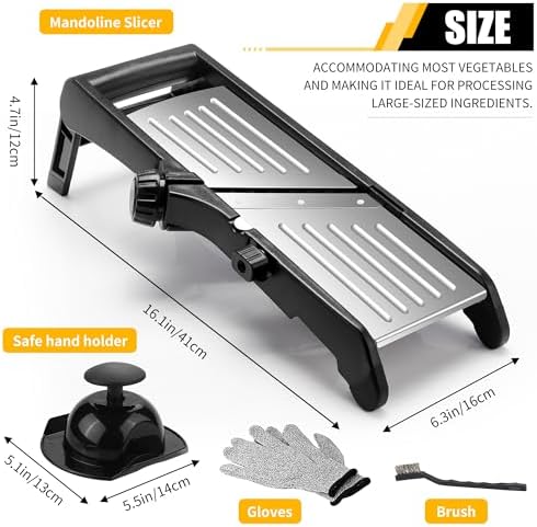 -BINGBING- Mandoline Slicer for Kitchen, 7-in-1 Adjustable Vegetable Slicer