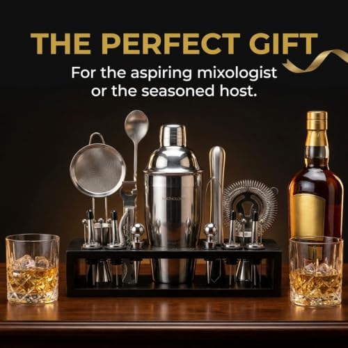 Mixology Bartender kit | 31 Piece Professional Bartender Set by Mixthology - bar Tools, Accessories, and bar Sets for The Home by Bartenders. Gift The Perfect Cocktail Shaker