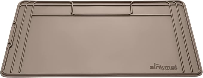 WeatherTech SinkMat – Waterproof Under Sink Liner Mat for Kitchen Bathroom – 34” x 22” Inches - Durable, Flexible Tray – Home undersink Organizer Must Haves, Tan